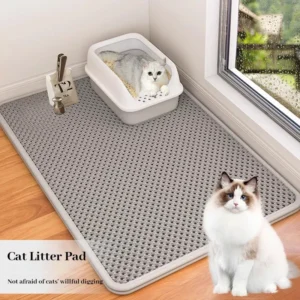 Double Layer EVA Cat Litter Mat – Anti-Slip, Large Hole Design for Easy Sand Trapping