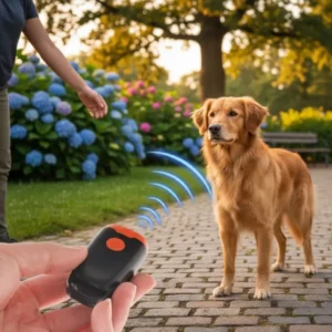 Ultrasonic Dog Training Device – Anti-Barking & Anti-Bite Repeller with LED Light